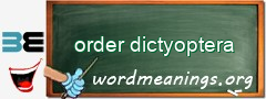 WordMeaning blackboard for order dictyoptera